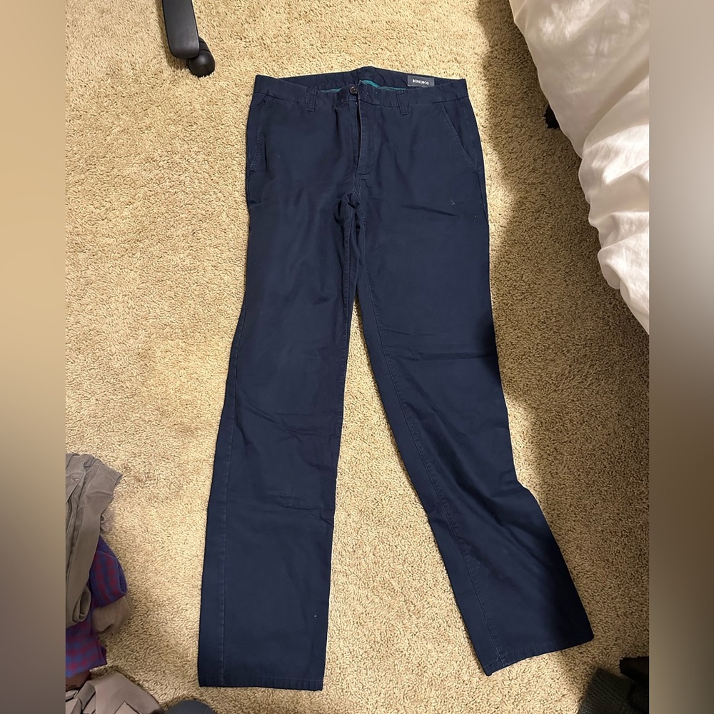 Men’s Bonobos Flannel Lined Navy Chinos